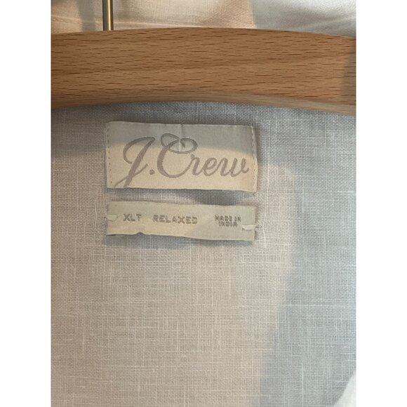 J.Crew White Relaxed Linen Button-Up Shirt XLT - Picture 3 of 9